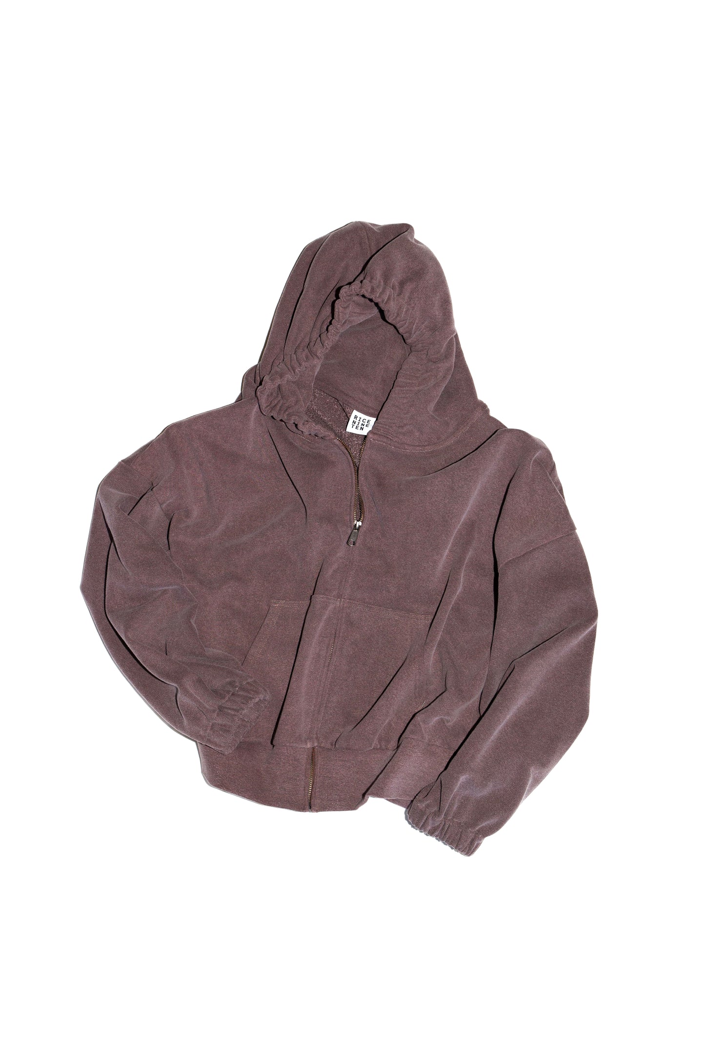 ZIP HOODIE SWEATSHIRT (BROWN)