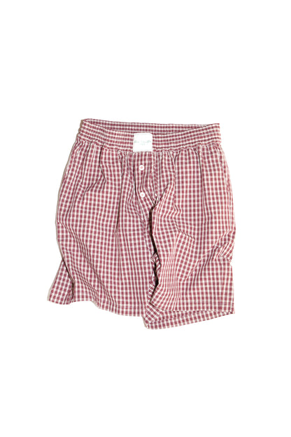 PLAID PAJAMA SHORTS (RED)