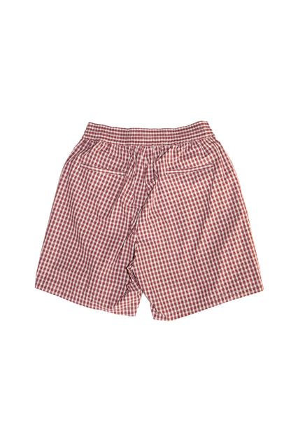 PLAID PAJAMA SHORTS (RED)