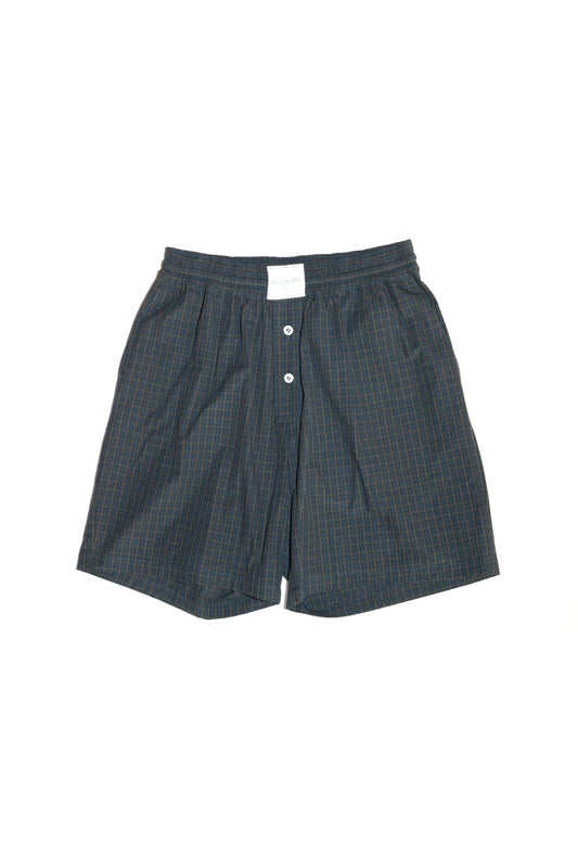 PLAID PAJAMAS SHORTS (DARK GREEN)