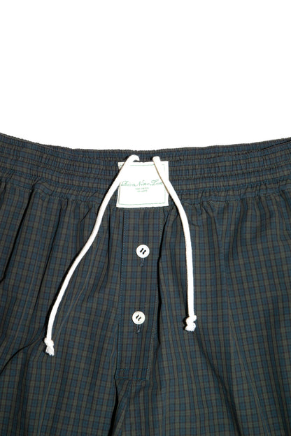 PLAID PAJAMAS SHORTS (DARK GREEN)