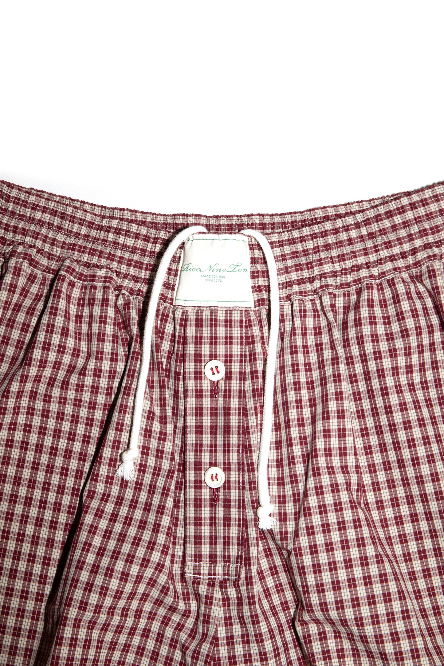 PLAID PAJAMA SHORTS (RED)