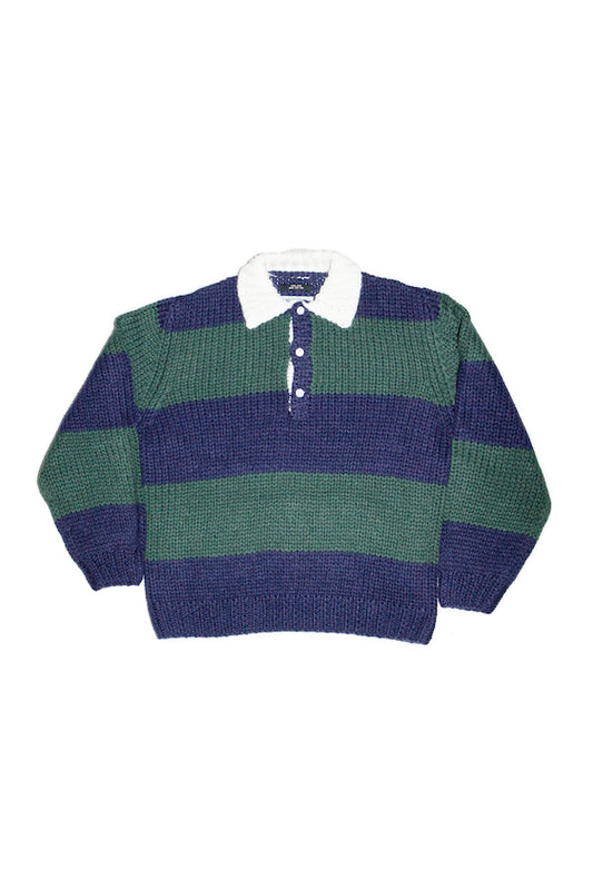 HAND KNITTING RUGBY SHIRT (NAVY)