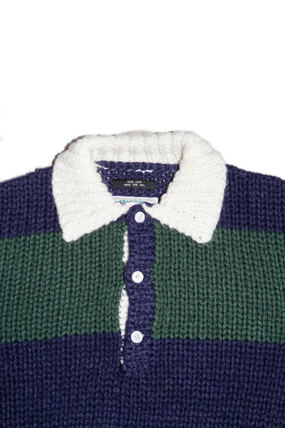 HAND KNITTING RUGBY SHIRT (NAVY)