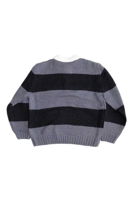 HAND KNITTING RUGBY SHIRT (DARK GRAY)