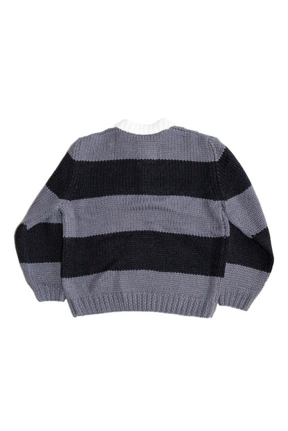 HAND KNITTING RUGBY SHIRT (DARK GRAY)