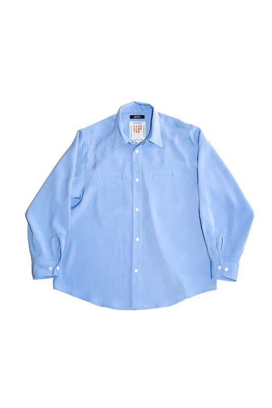 DOUBLE CLOTH SATIN SHIRT (LIGHT BLUE)