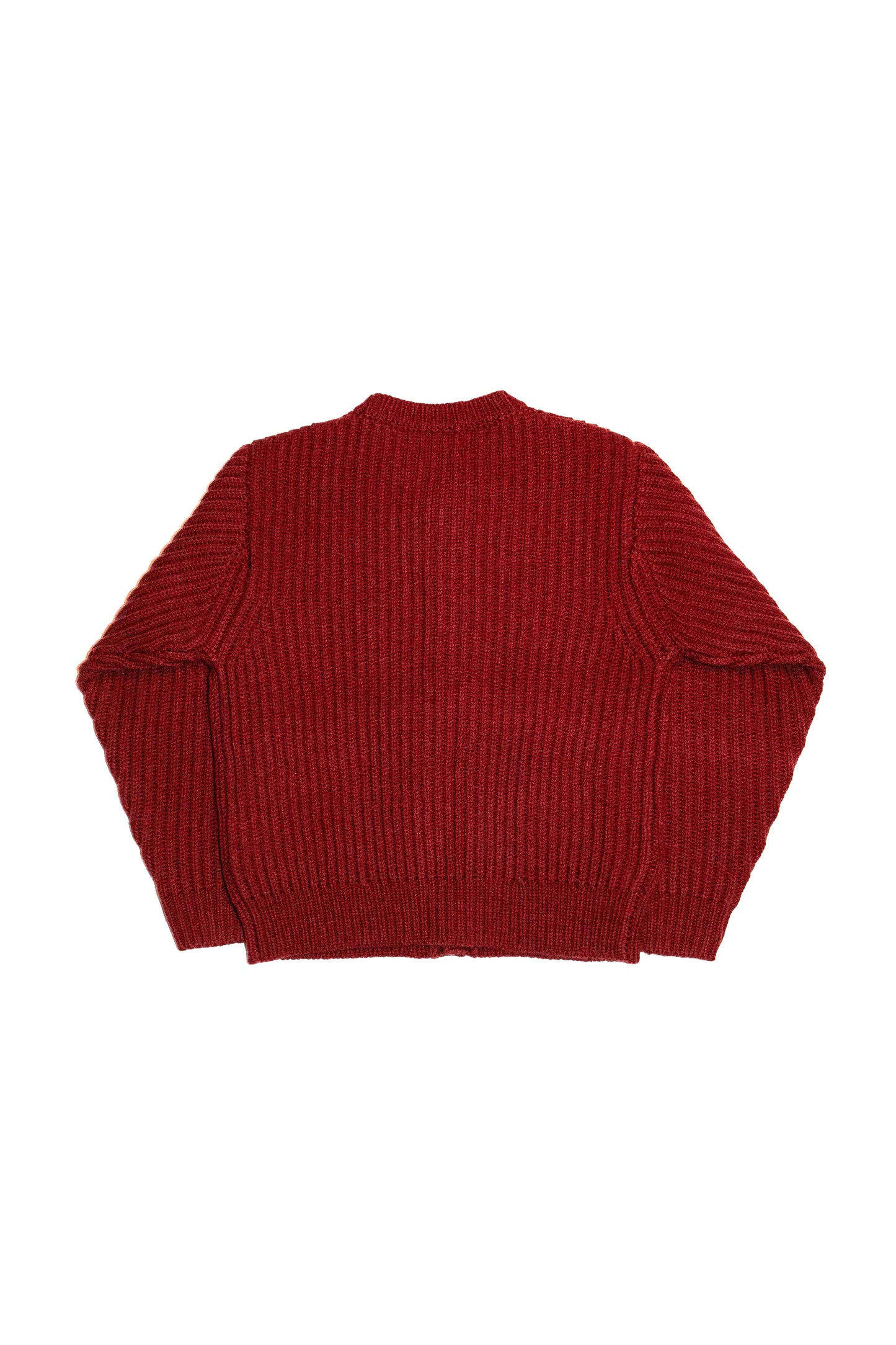 WIDE RIB KNITTED CARDIGAN (MAHOGANY BROWN)