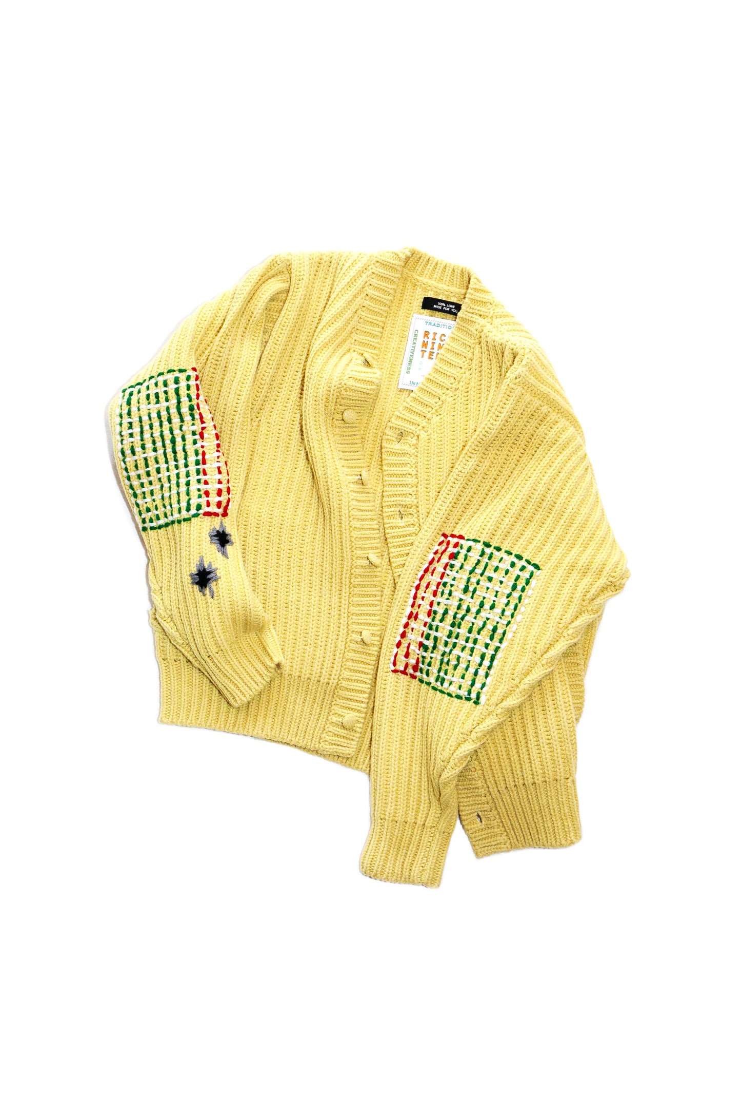 WIDE RIB KNITTED CARDIGAN (MUSTARD YELLOW)