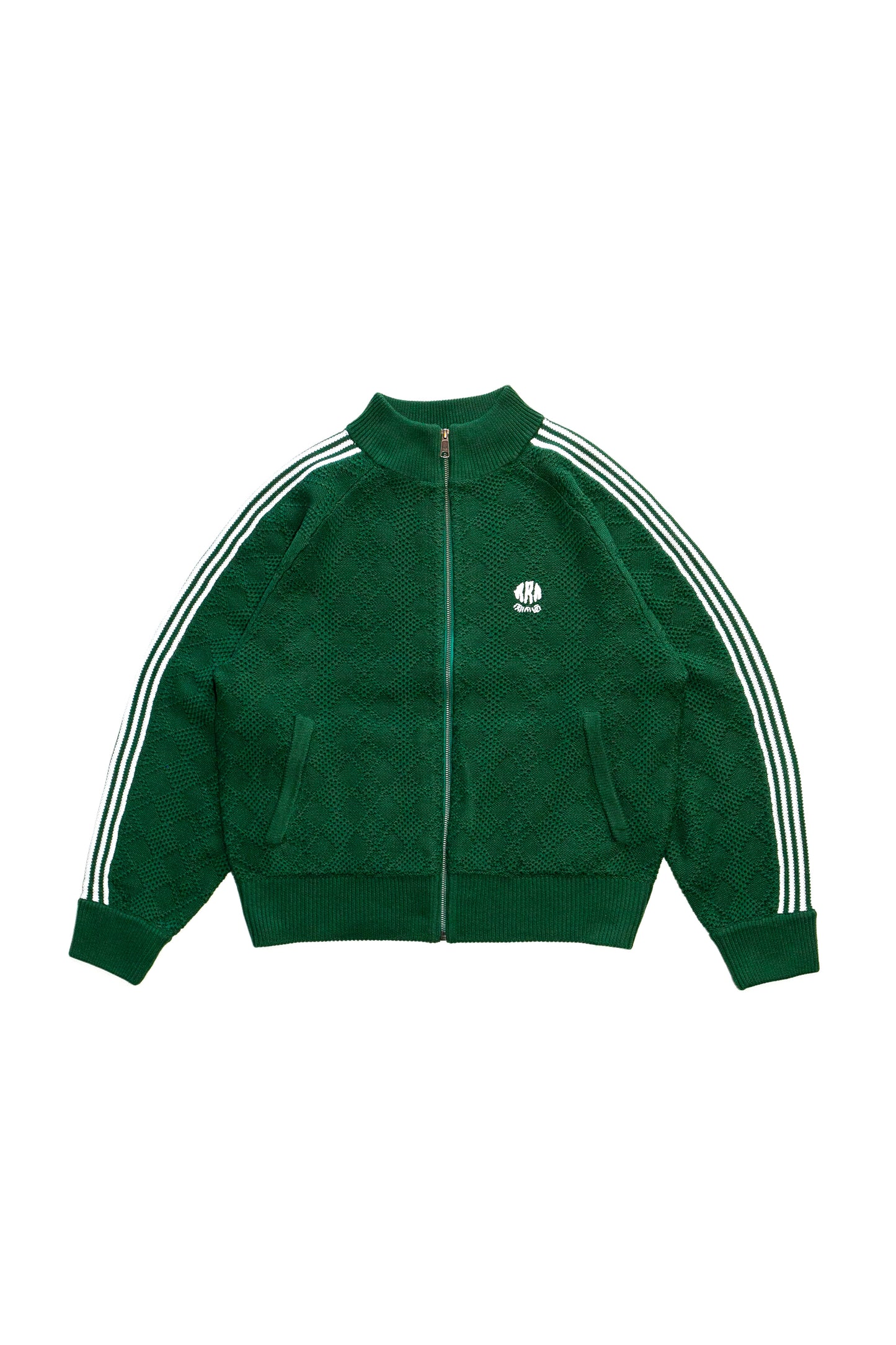 KNITTED TRAINING JACKET  (DARK GREEN)