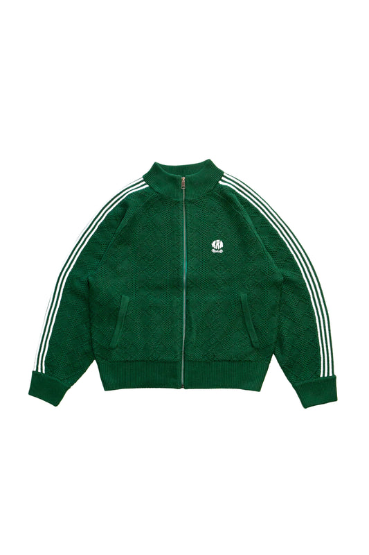 KNITTED TRAINING JACKET (DARK GREEN)