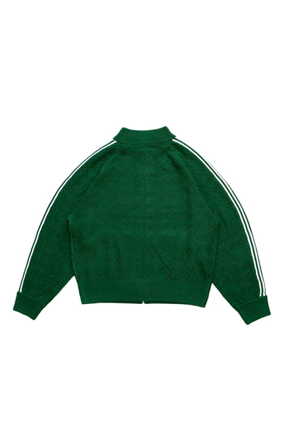 KNITTED TRAINING JACKET  (DARK GREEN)