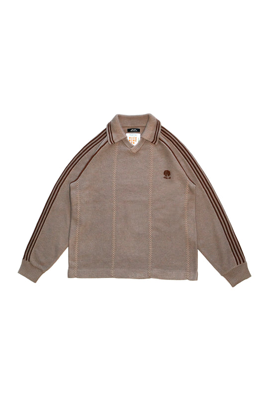 KNITTING GAME SHIRT (DARK BEIGE)