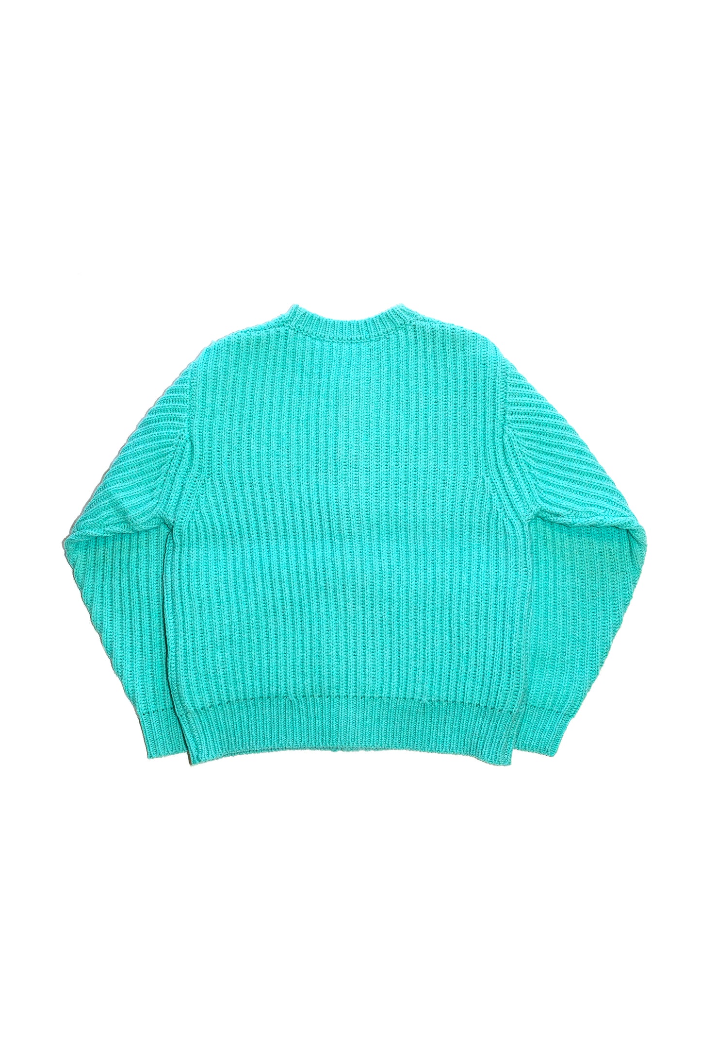 WIDE RIB KNITTED CARDIGAN (TURQUOISE GREEN)