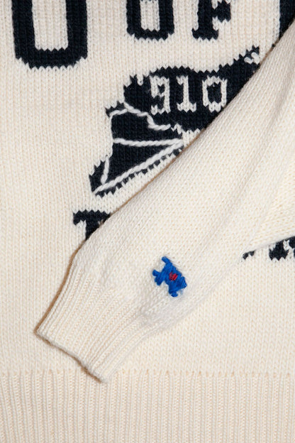 HOME MADE KNITTING SWEATSHIRT  ( OFF WHITE)