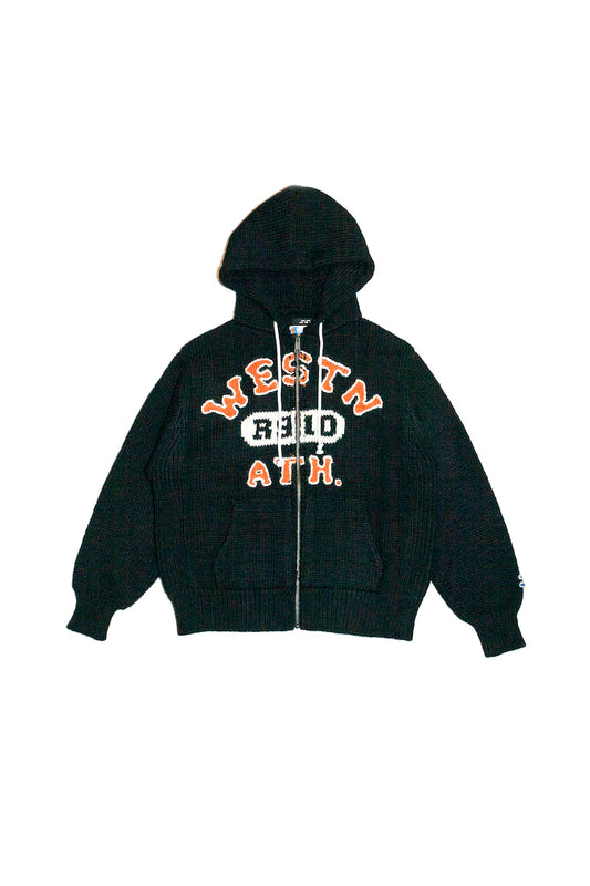 HOMEMADE KNITTING ZIP HOODIE (BLACK)
