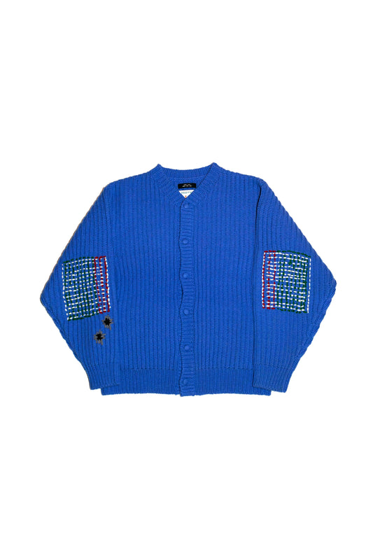 WIDE RIB KNITTED CARDIGAN (COBALT BLUE)