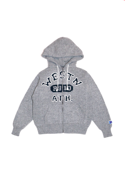 HOME MADE KNITTING ZIP HOODIE (GRAY)