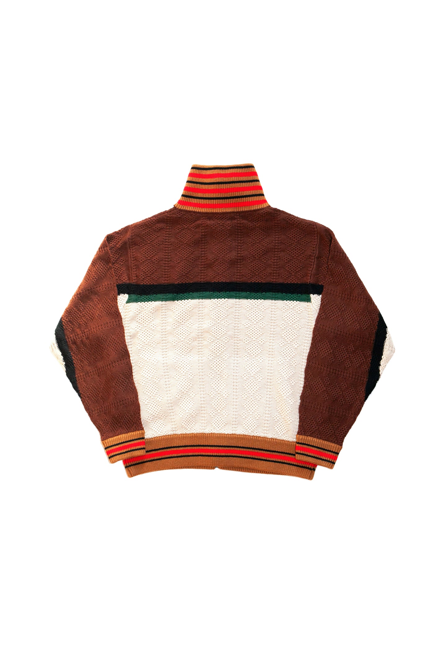 MULTICOLOR KNITTED TRACK JACKET (BROWN)