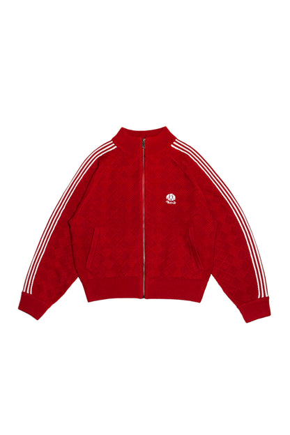 KNITTED TRAINING JACKET  (RED)