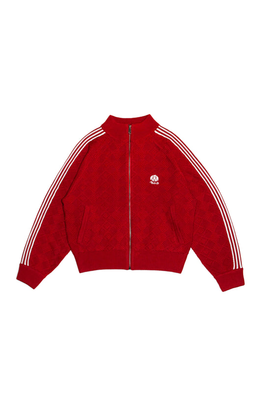 KNITTED TRAINING JACKET (RED)