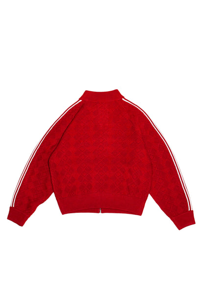 KNITTED TRAINING JACKET  (RED)