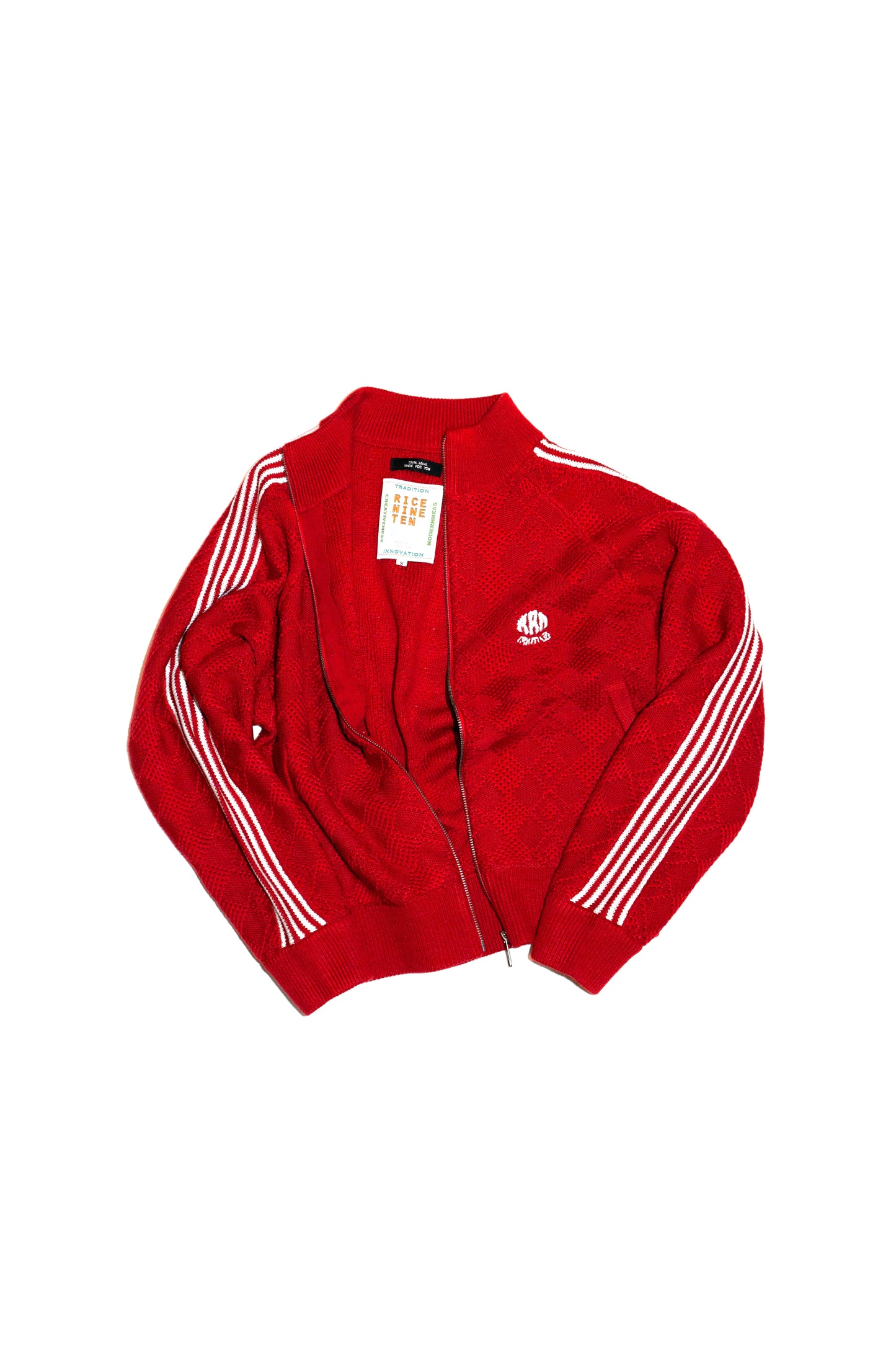 KNITTED TRAINING JACKET  (RED)