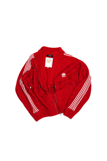 KNITTED TRAINING JACKET  (RED)
