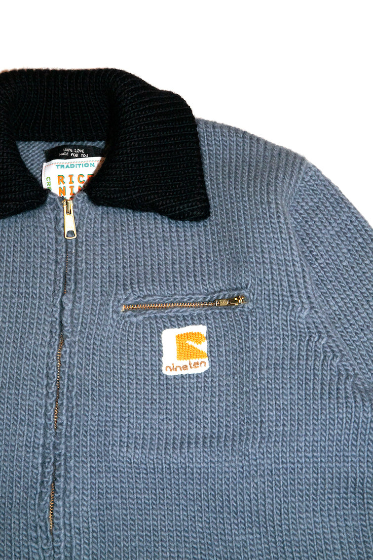HOME MADE KNITTING DETROIT JACKET  (ASH INDIGO)