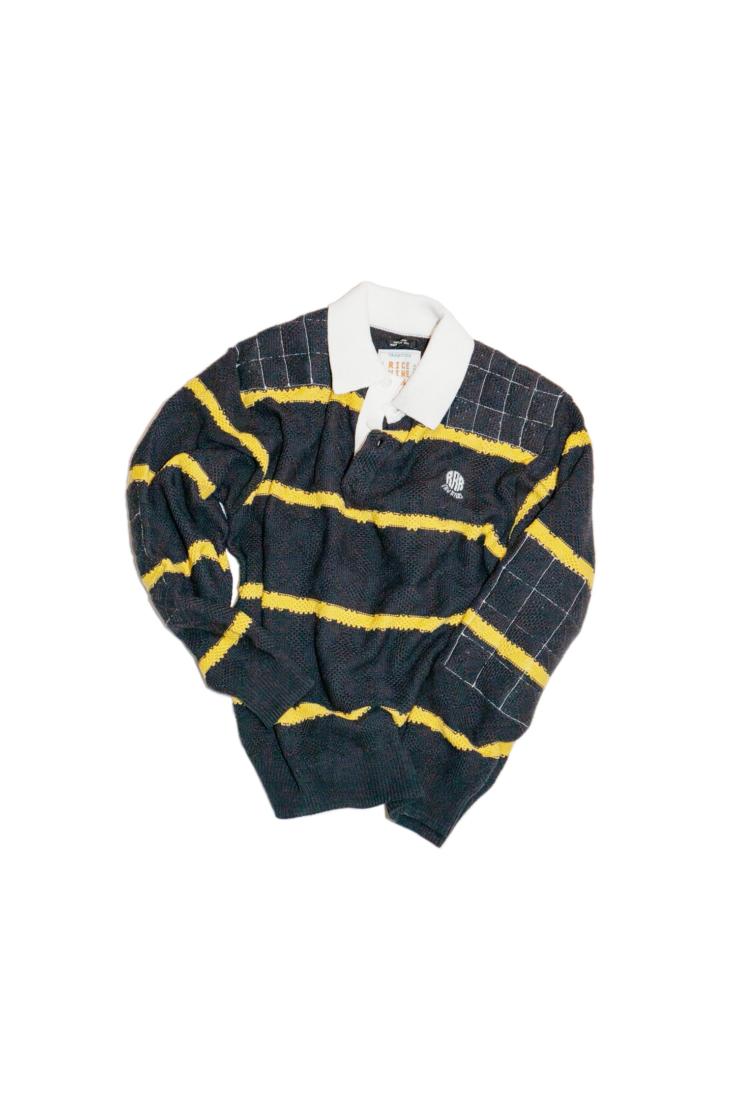 HOME MADE KNITTING RUGBY SHIRT  (FADED BLACK)