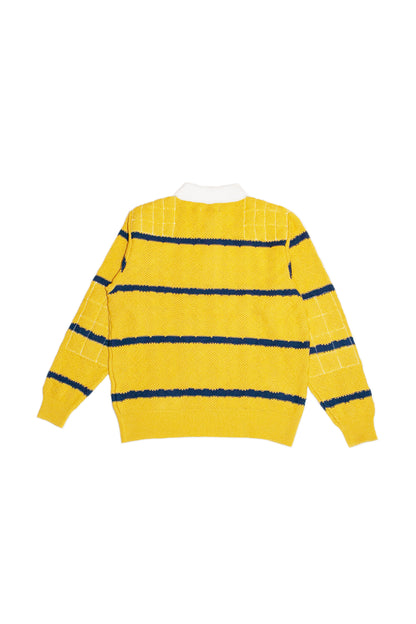 HOME MADE KNITTING RUGBY SHIRT  (MUSTARD)