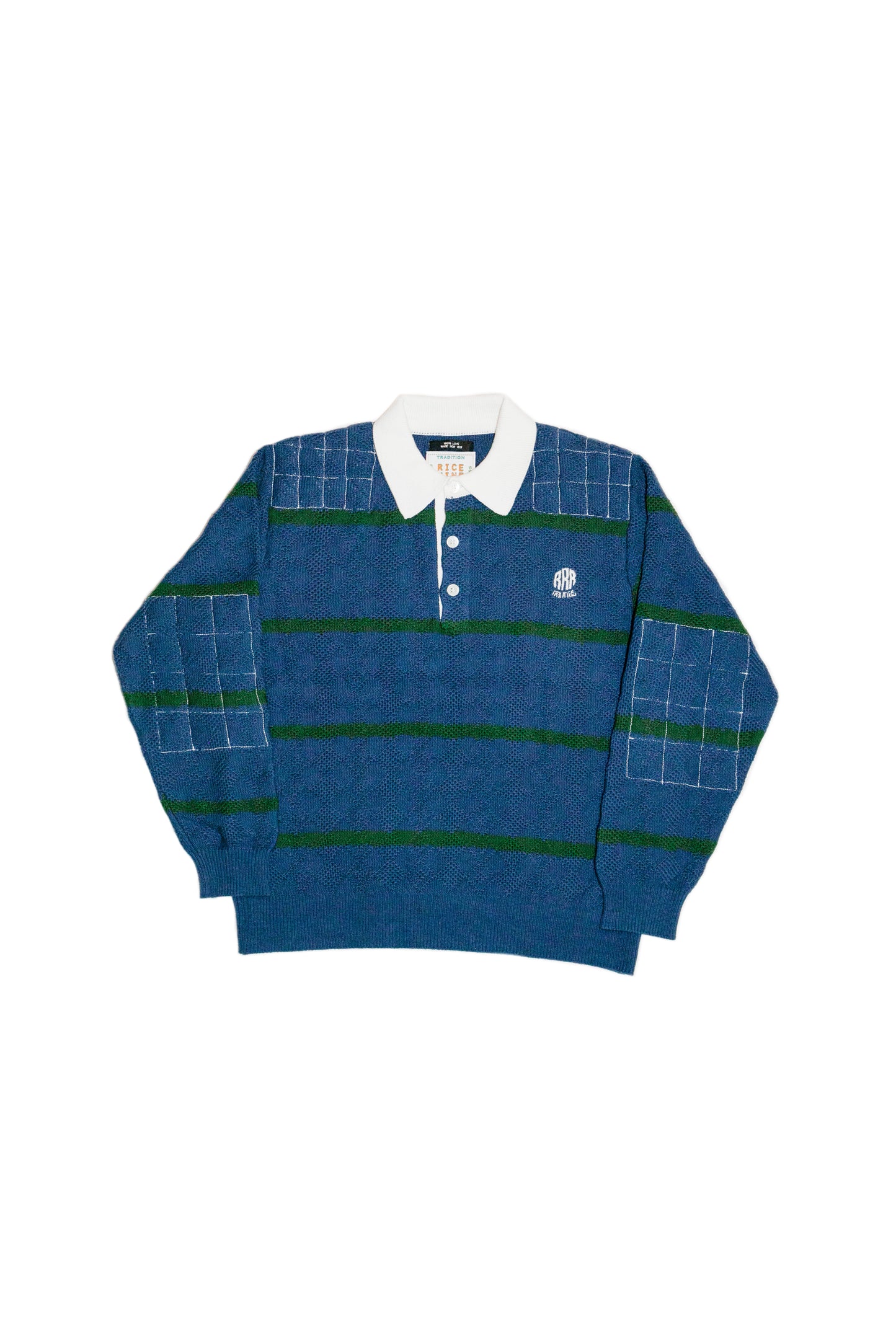 HOME MADE KNITTING RUGBY SHIRT  (FADED NAVY BLUE)