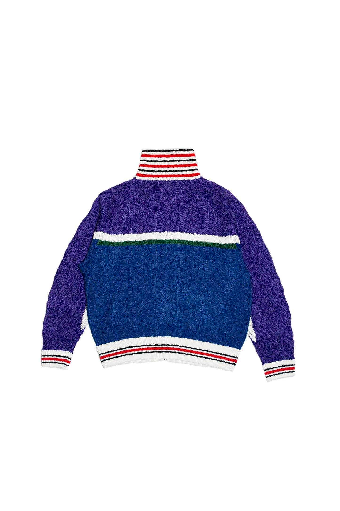 MULTICOLOR KNITTED TRACK JACKET  (PURPLE)