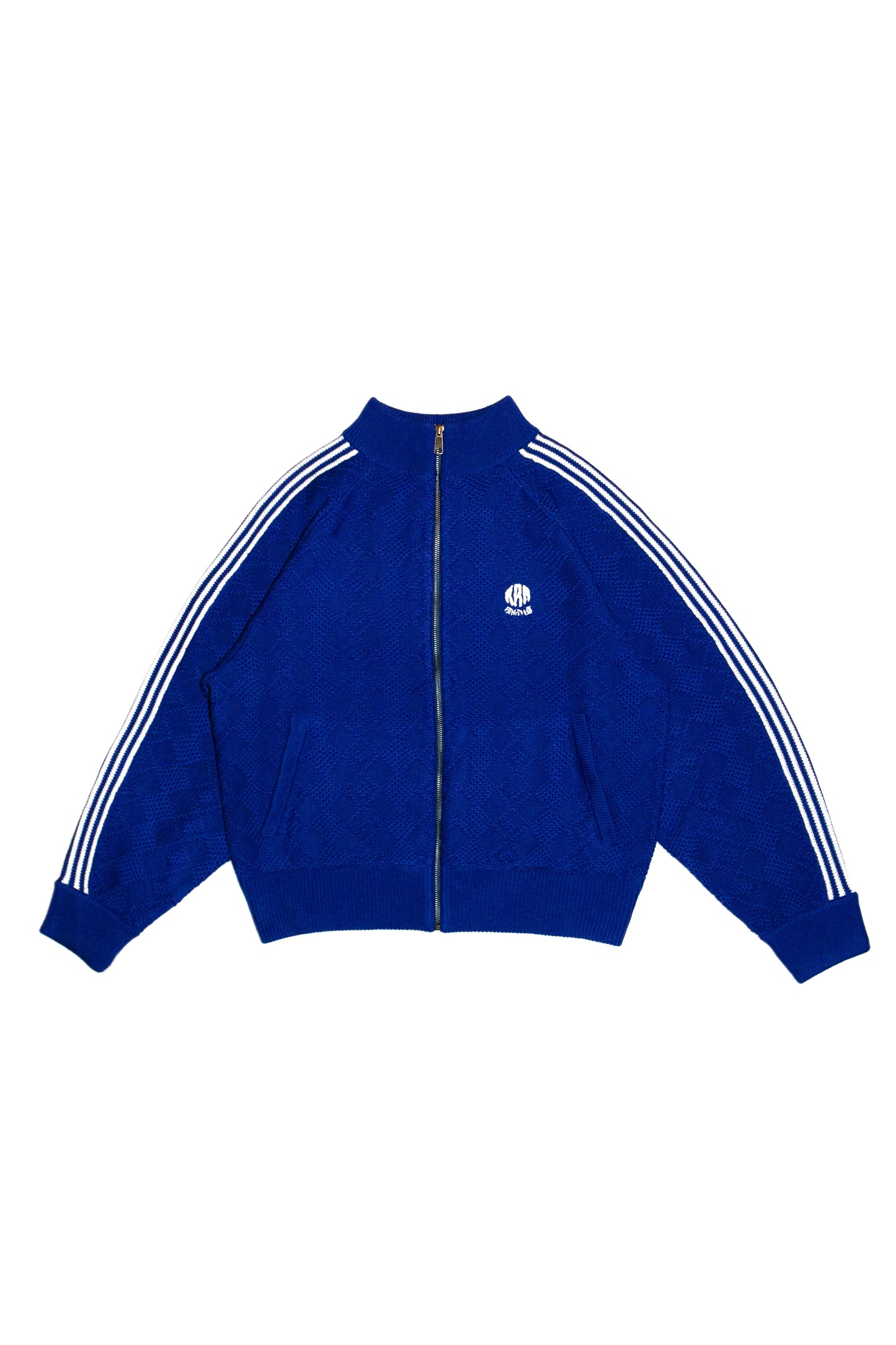 KNITTED TRAINING JACKET  (BLUE)