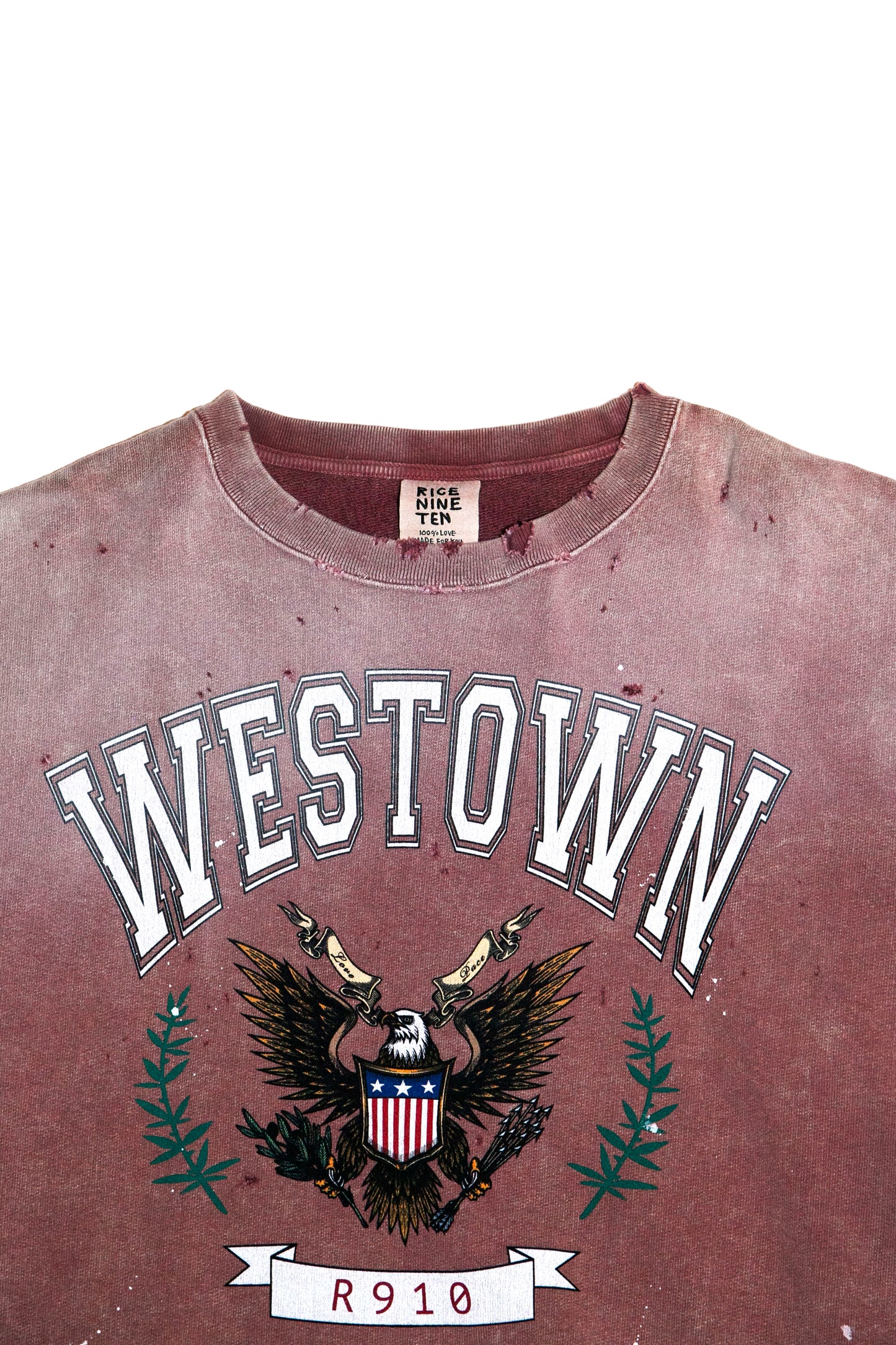 DISTRESSED SWEATSHIRT (FADED RED)