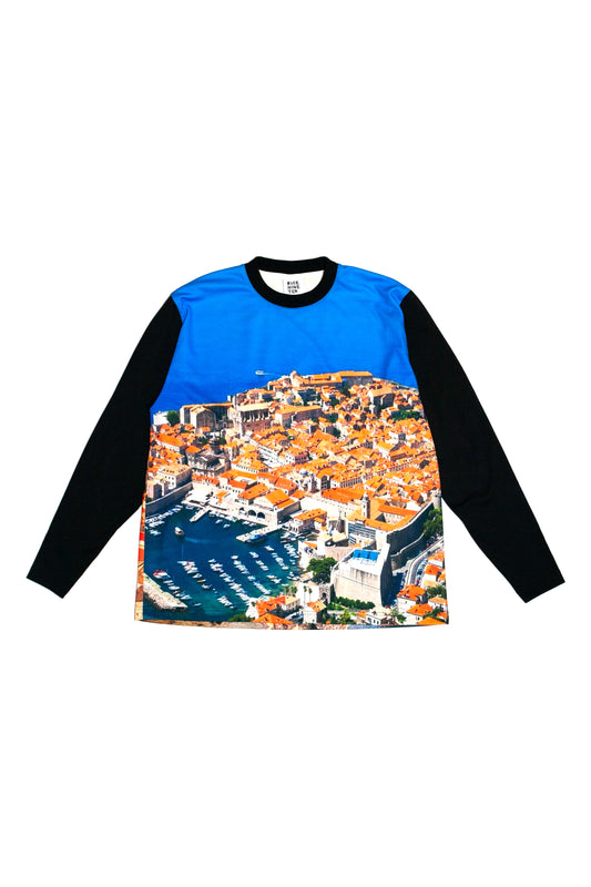 PHOTO PRINT SLIM FIT L/S TEE (BLACK)