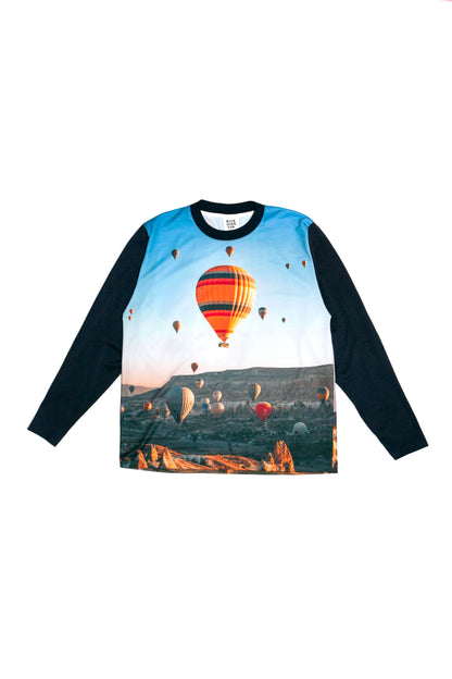 PHOTO PRINT SLIM FIT L/S TEE (NAVY)