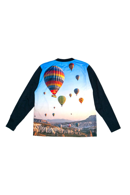 PHOTO PRINT SLIM FIT L/S TEE (NAVY)