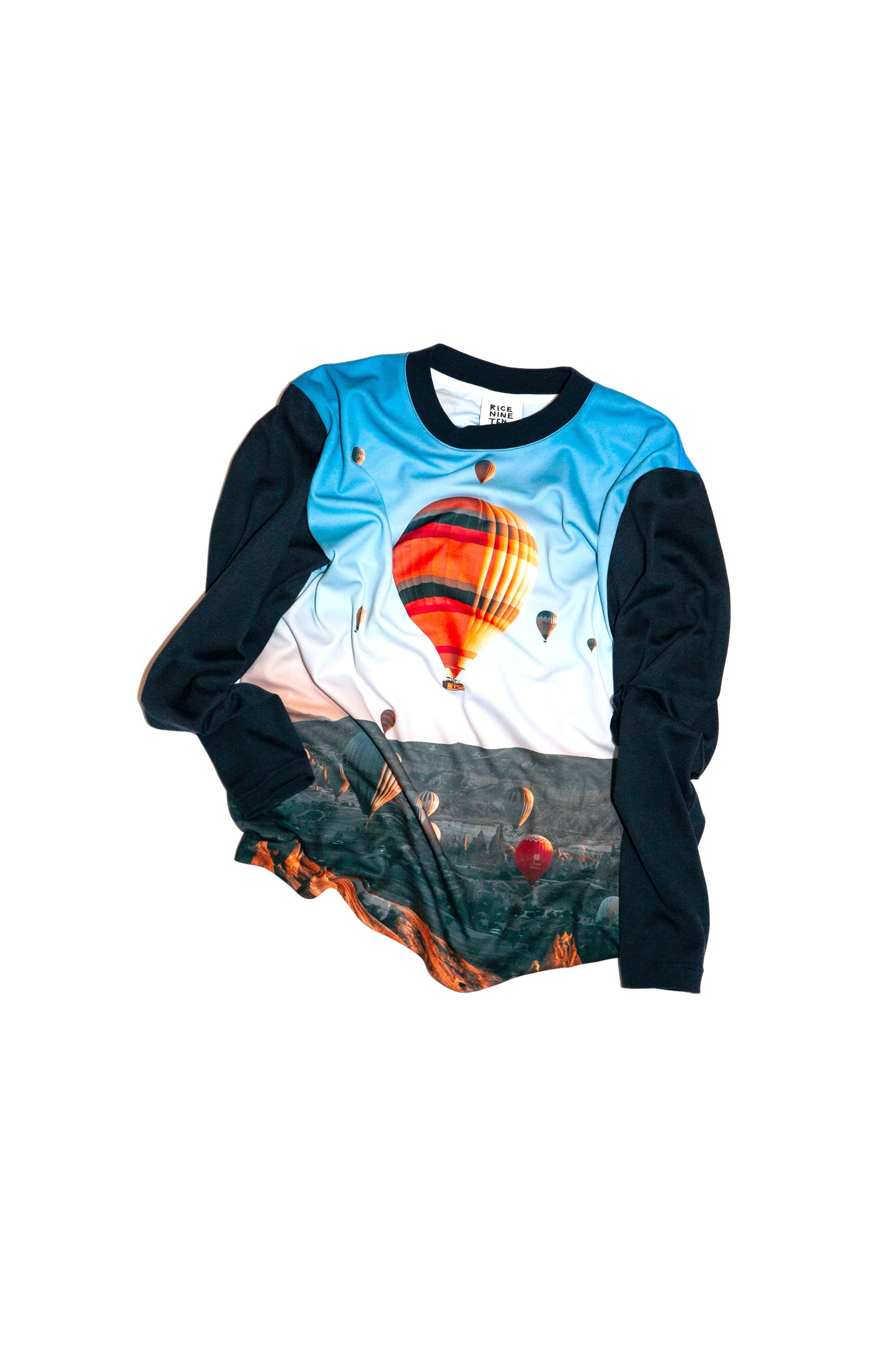 PHOTO PRINT SLIM FIT L/S TEE (NAVY)