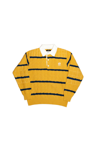 HOME MADE KNITTING RUGBY SHIRT  (MUSTARD)