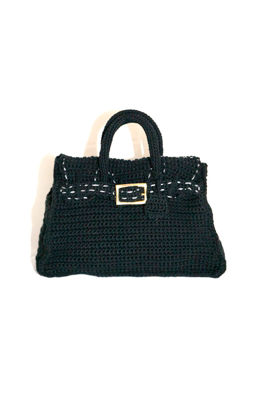 HAND KNITTED JANE BAG (BLACK)