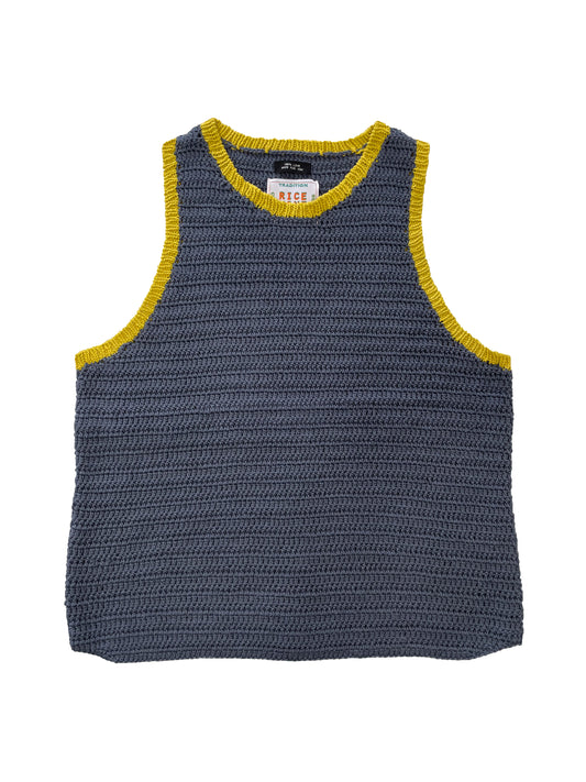 CROCHET TRIM TANK TOP (NAVY)